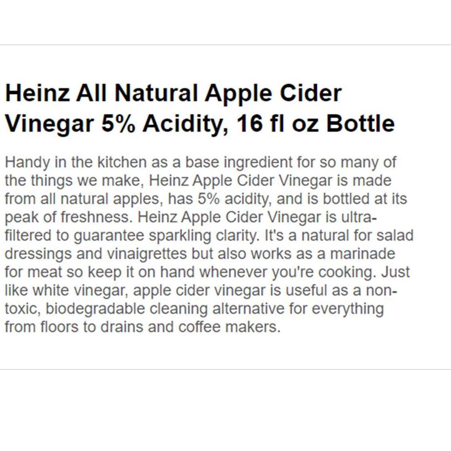 

CODEN3z3Y--Heinz Apple Cider Vinegar / Cuka Apel 946 ML Best Price
