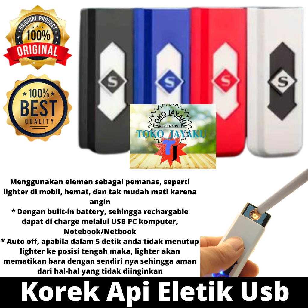 Jual TJ Korek Api Eletrik Rechargeable Usb FingerTrip Pematik Listrik