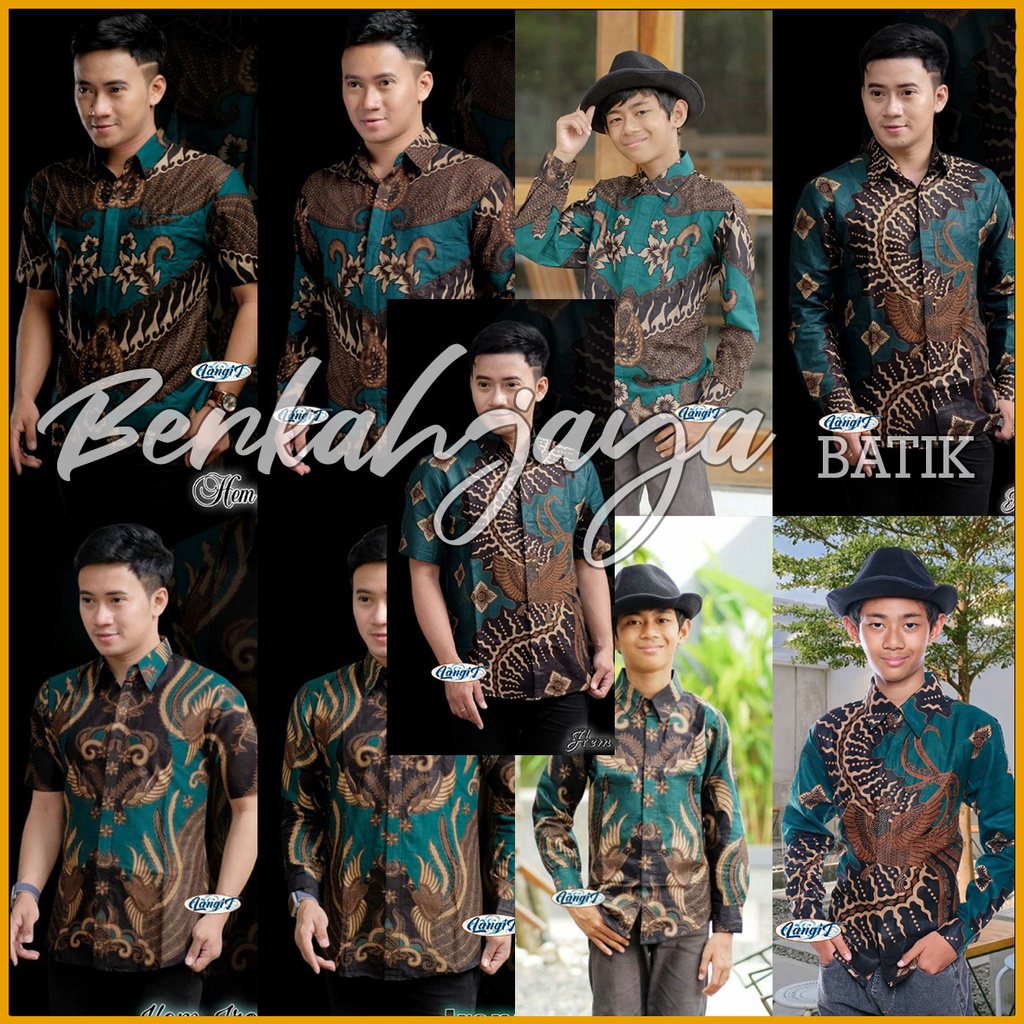HIJAU SERIES BATIK COWO SETELAN COUPLE FAMILY AYAH DAN ANAK PRIA LENGAN PANJANG PENDEK KATUN SERAGAM WARNA SAMA BISA COD BERKAHJAYA BATIK