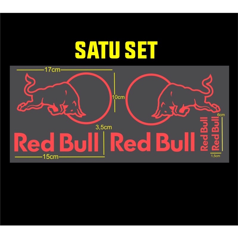 cutting sticker helm redbull(satu set)