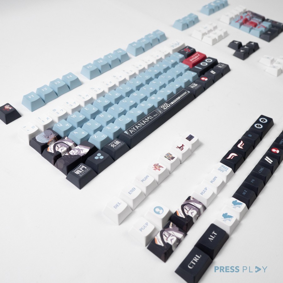 Press Play Rei Ayanami Evangelion PBT Keycaps 142 set JSA Profile