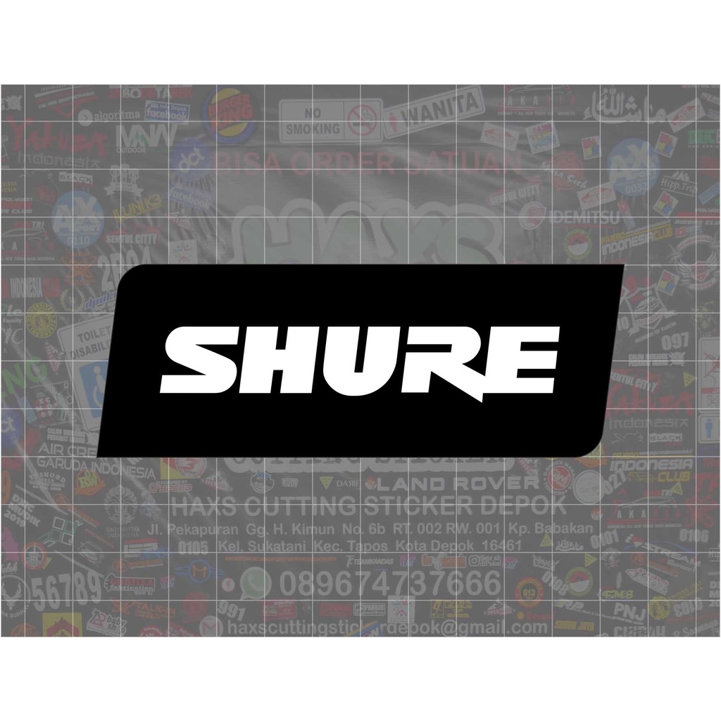 Cutting Sticker Logo Shure Ukuran 11 Cm