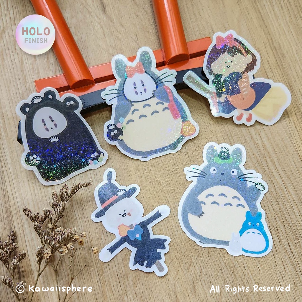 

Studio Ghibli Jumbo Die-Cut Hologram Sticker | Stiker Laptop Totoro / Kiki / Howl's Moving Castle, etc by a.melontea