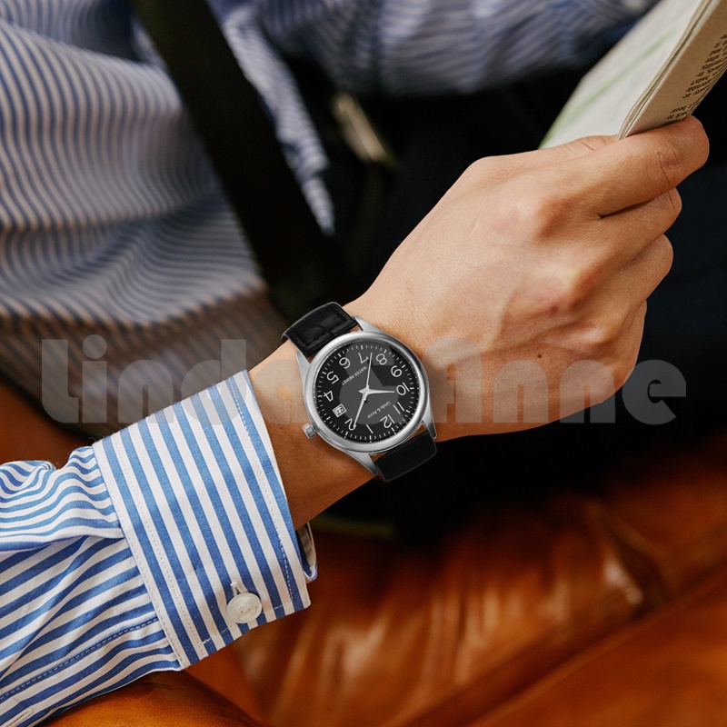 Jam Tangan Wanita Dan Pria Luminous Analog Couple Quartz Standard Anti Air Strap Pu Leather