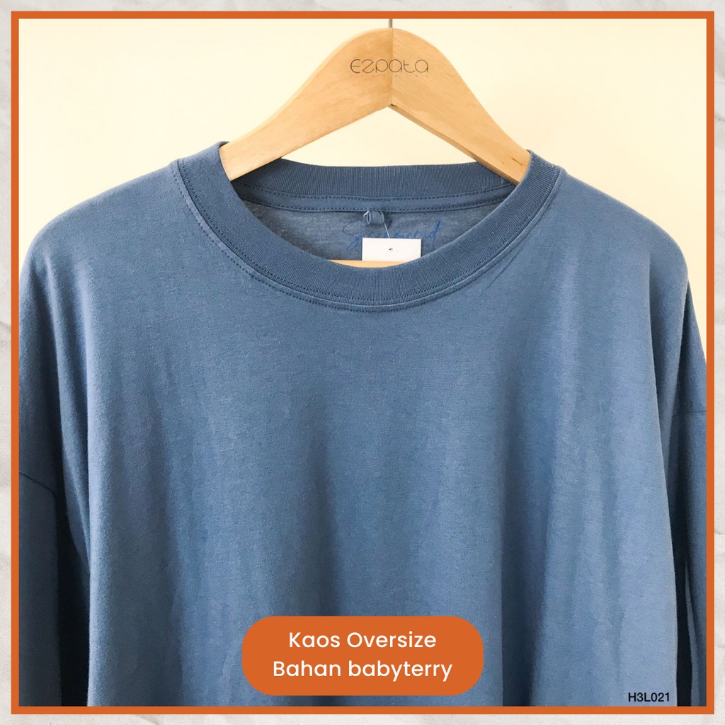 Ezpata Kaos Polos Oversize Wanita Lengan Panjang Jumbo Bigsize LD 120cm Bahan Babyterry Premium Harga Murah