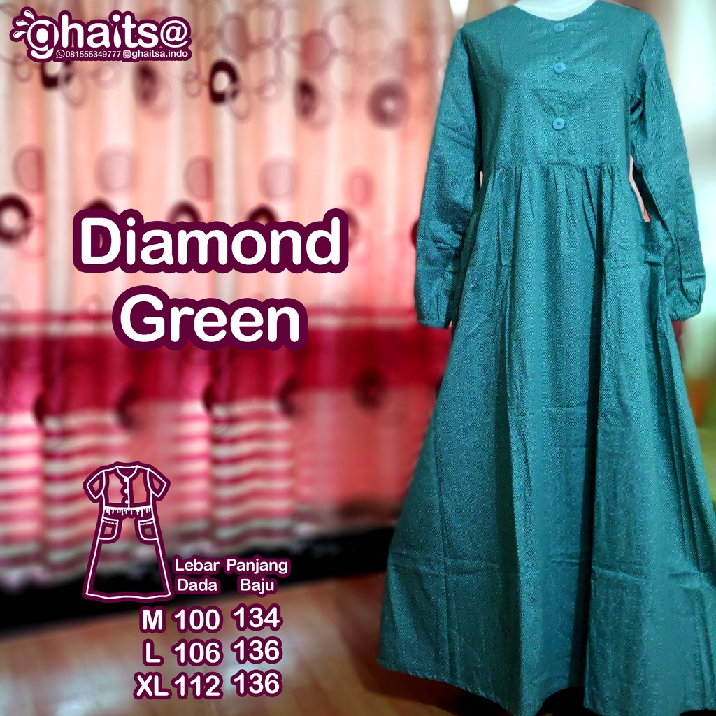 Ghaitsa Gamis Homedress Baju Lebaran Bumil Busui Katun Jepang Tokai Senko mirip Ditsy