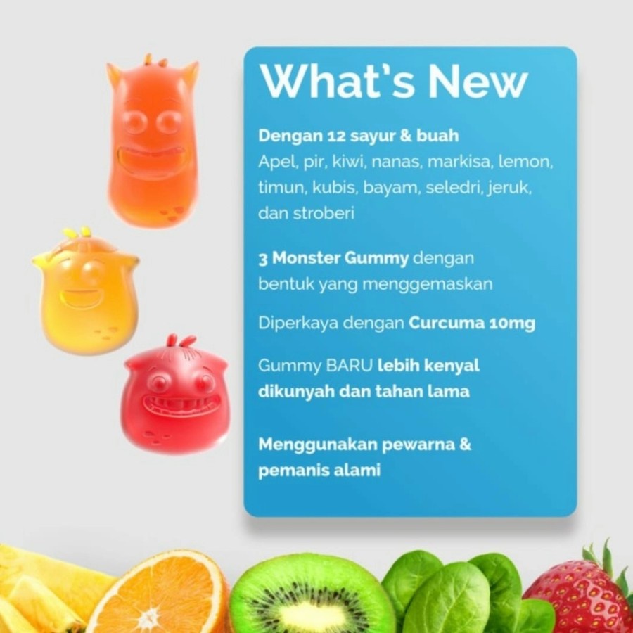 Youvit Multivitamin Gummy Anak 1 Pouch dengan Vitamin C, D, Zink, Sayur &amp; Buah