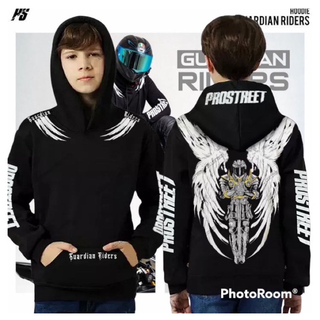 Jaket Jumper Hoodie Anak Prostreet Hitam Barong / Jaket Motor Anak Laki-Laki Perempuan Tanggung Usia 6-11 Tahun Terbaru Bahan Premium Bisa cod