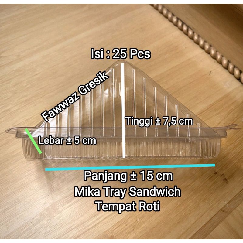(25  Pcs) Mika Sandwich Segitiga / Mika Tempat Roti Tawar / Mika Burger / Tray Sandwich Murah