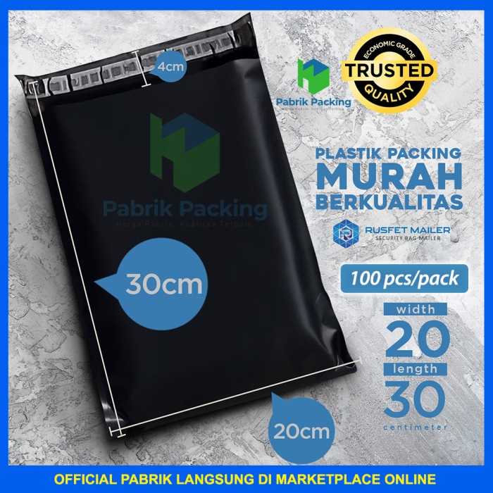 

Terlaris Polymailer Ekonomis / Plastik Packing Online Shop Hitam 20X30 /Pack Promo