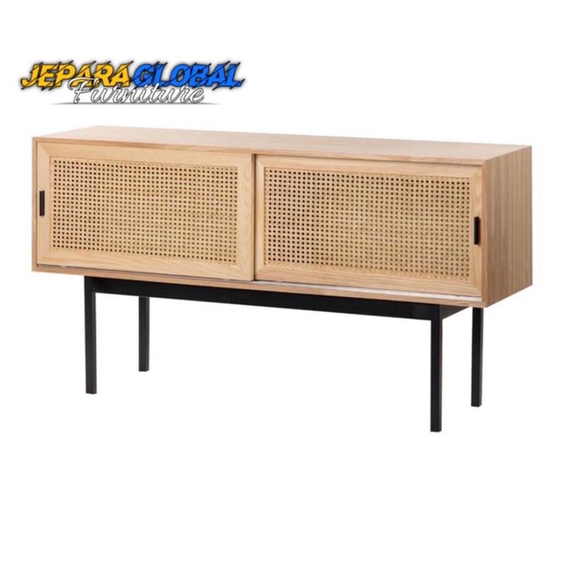 Meja Tv jati Rotan cremona / cabinet tv jati ( meja tv minimalis, bufet jati rotan )