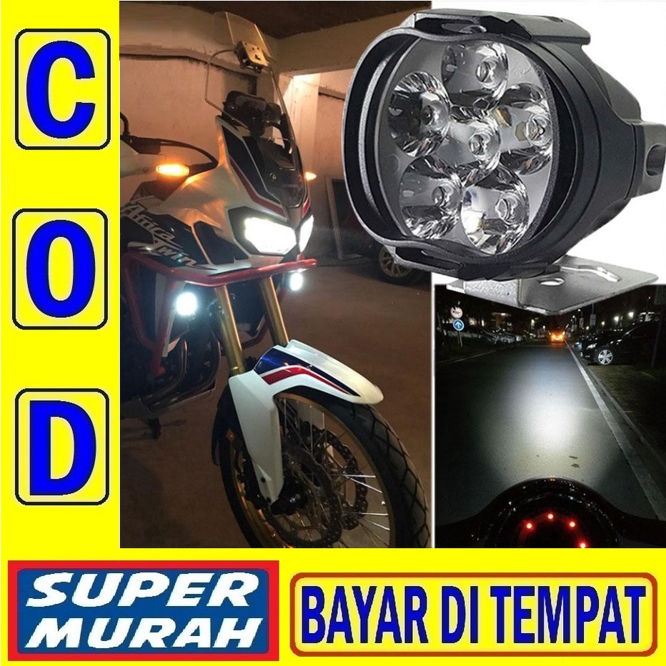 1P Led 6 Mata Bulat GARANSI SANGAT TERANG Sorot 12 Volt Motor Mobil Lampu Tembak Spion 6mata 12v