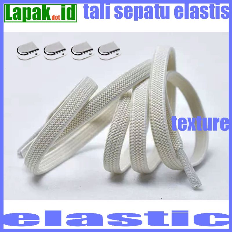 elastic shoelace lock clip tali sepatu elastis model flat