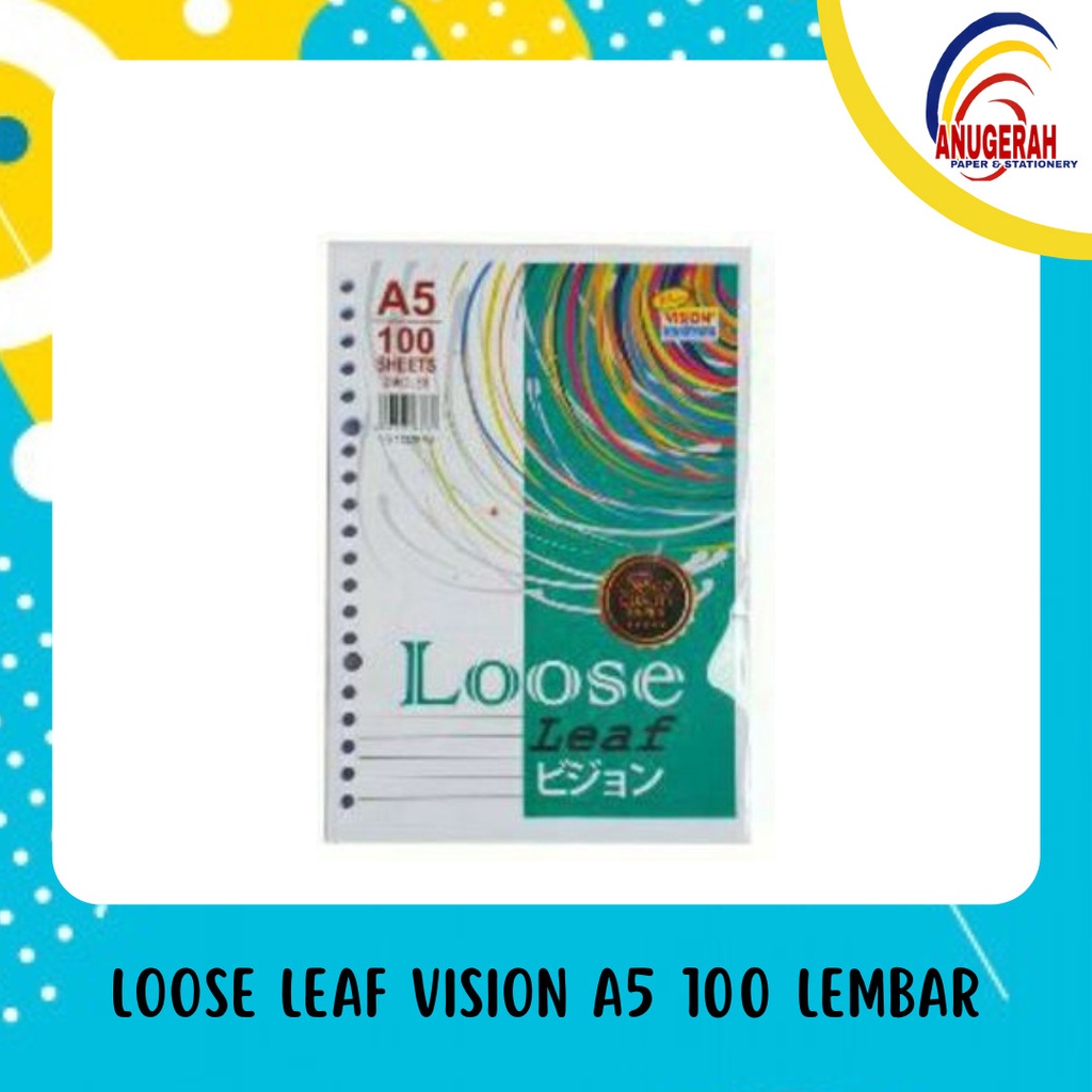 

LOOSE LEAF VISION A5 100 LEMBAR (PCS)