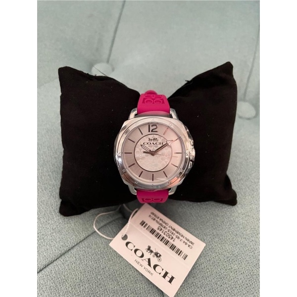 Jam Tangan Coach Boyfriend Stainless Steel With Pink Strap Watch