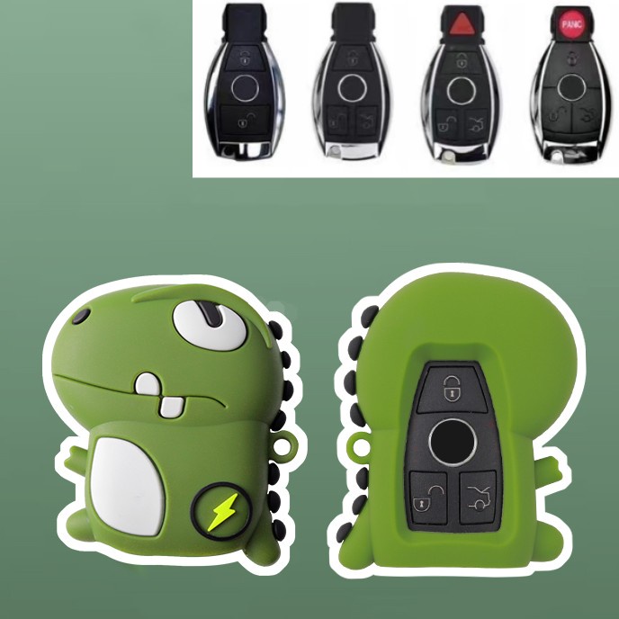 Case Kunci Mobil Keyless Motif Kartun Dinosaurus Untuk Mercedes CLA GLA GLC A C Class 2022