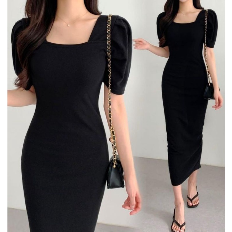 MDLV ~ Dress Andin Rajut Dress Rajut Bodycon Knit Long Dress