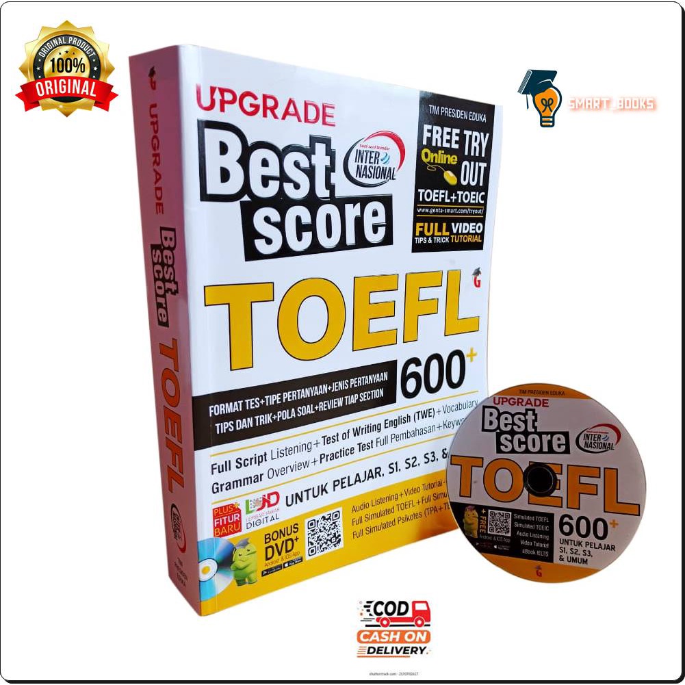 BUKU TOEFL - BUKU TES TOEFL TOEIC - BUKU TES TOEFL - UPGRADE BEST SCORE TOEFL 600+