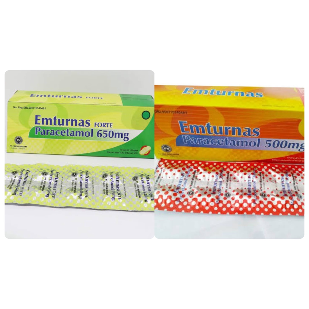 Emturnas Paracetamol 500mg Tablet Penurun Panas ORIGINAL-BPOM