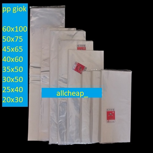 PP Giok Plastik Kerupuk Kantong Plastik PP Bening Laundry Gantung Baju 60X100 50X75 45X65 40X60 35X50 30X50 25X40