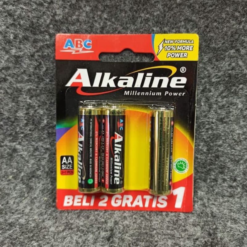 Baterai Alkaline AAA 3 Pcs - Baterai Remot Baterei Jam Dinding - Batu ABC