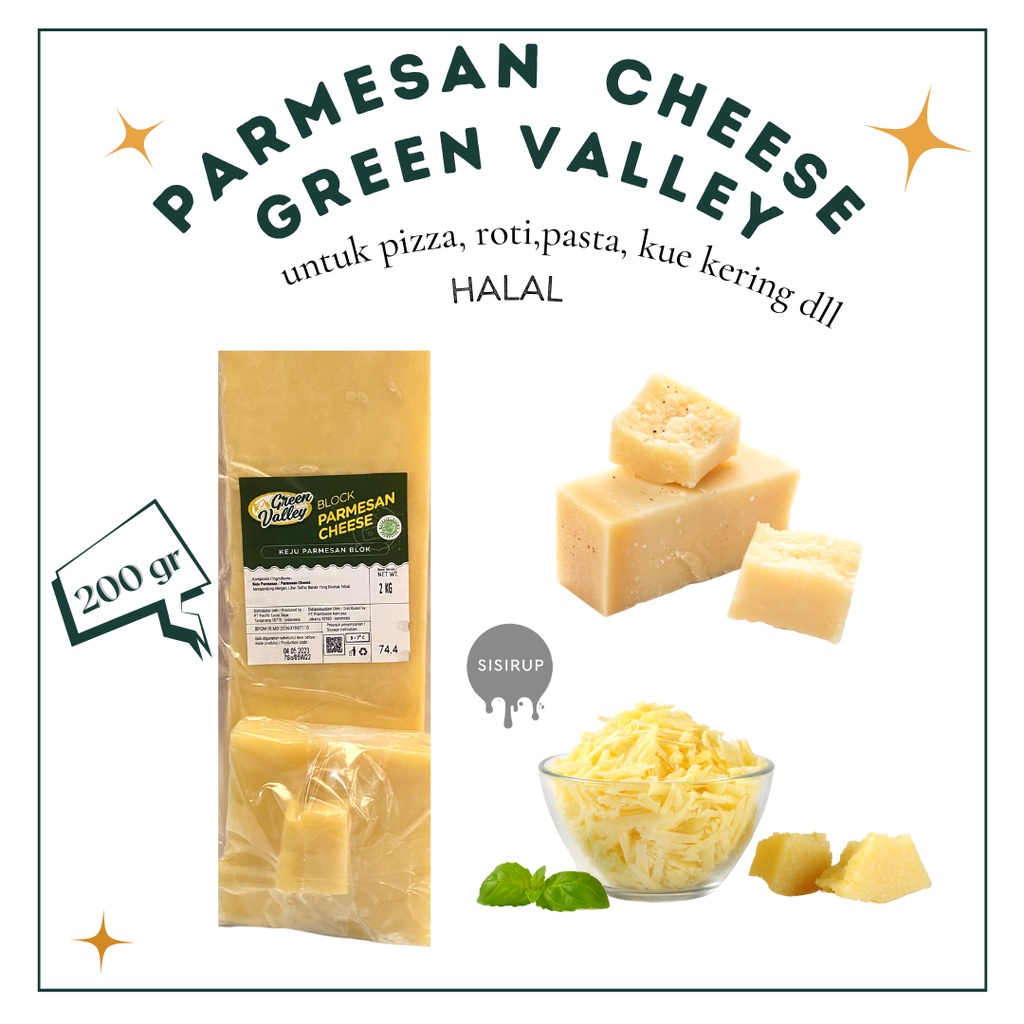 Green Valley Parmesan Blok / Keju Parmesan Cheese / Keju Parmesan Block