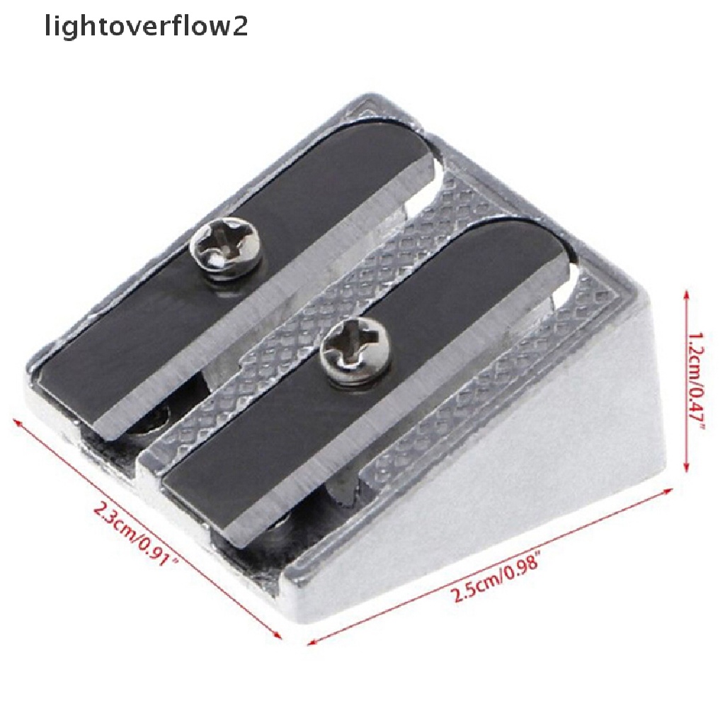 (lightoverflow2) 2pcs Rautan Pensil Lubang Ganda Bahan Aluminum Alloy