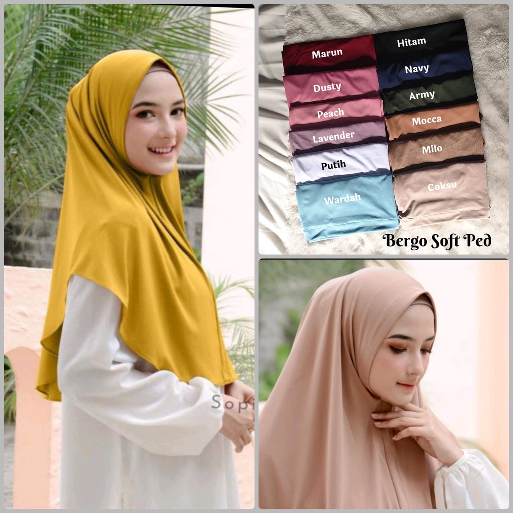 Jilbab Instan Softped Bergo Softped jersey Super