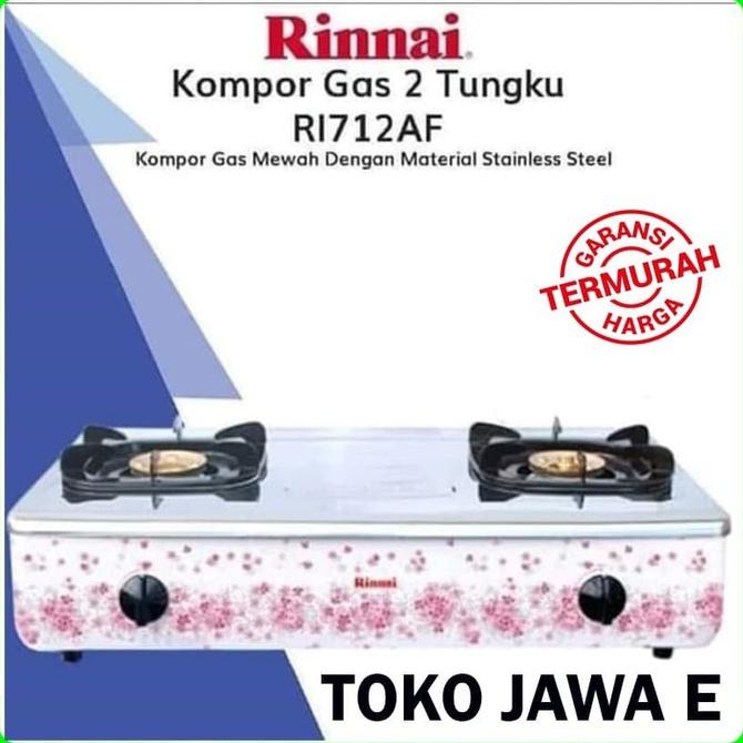 available RINNAI RI-712AF Kompor Gas 2 Tungku Jumbo Stenlies Steel - Motif Bunga