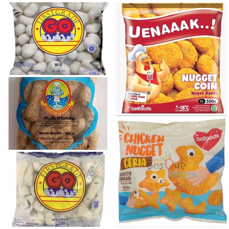 

PAKET FROZEN FOOD MURAH 5pcs(belfoods, ilm, go, bakso, nugget, otak2)