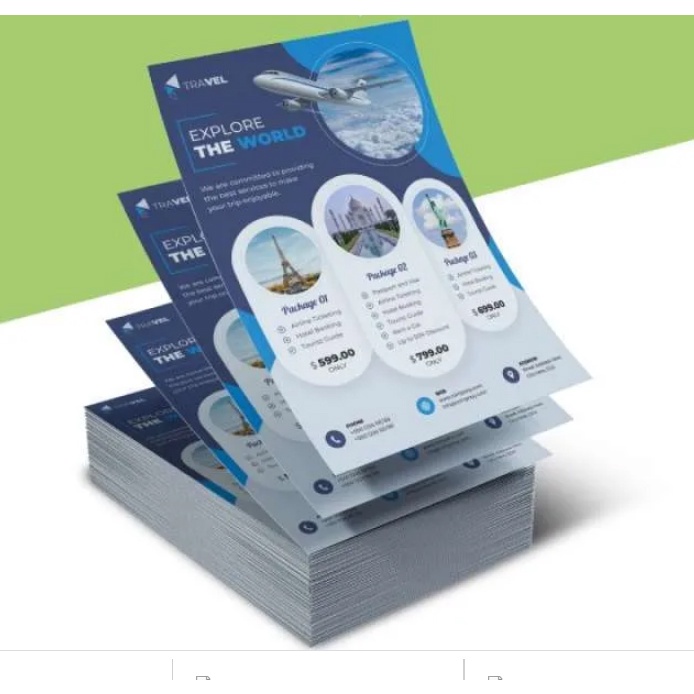 cetak brosur A4 bolak balik laminating glossy