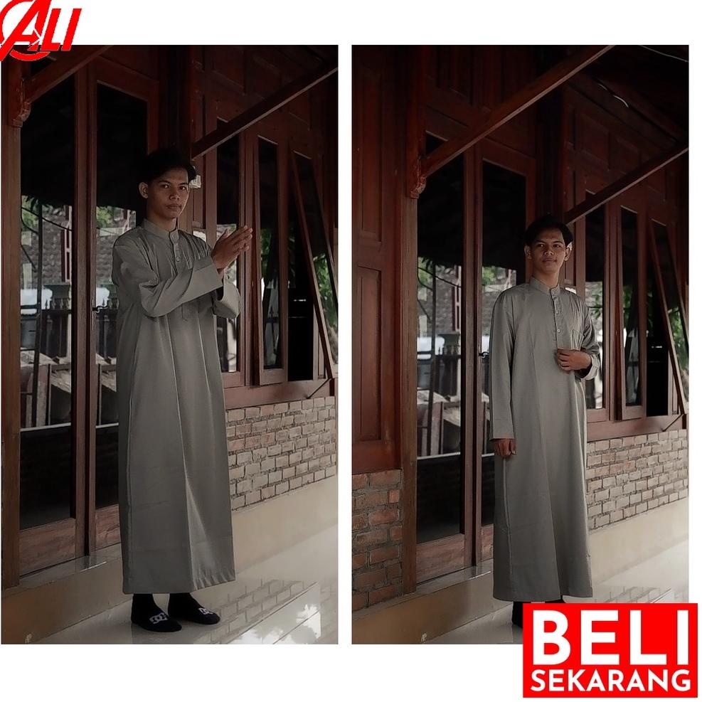 Baju Jubah Gamis Laki Laki Haramain Haromain Pria Dewasa Polos Lengan Panjang  Gamis Kerah Shanghai 