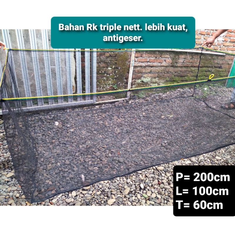 keramba ikan 200cm x 100cm x 60cm