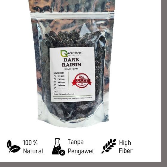 

BISA COD ✔️Dark Raisin / Kismis Hitam Kering (500 Gram) by Granology|SQ6