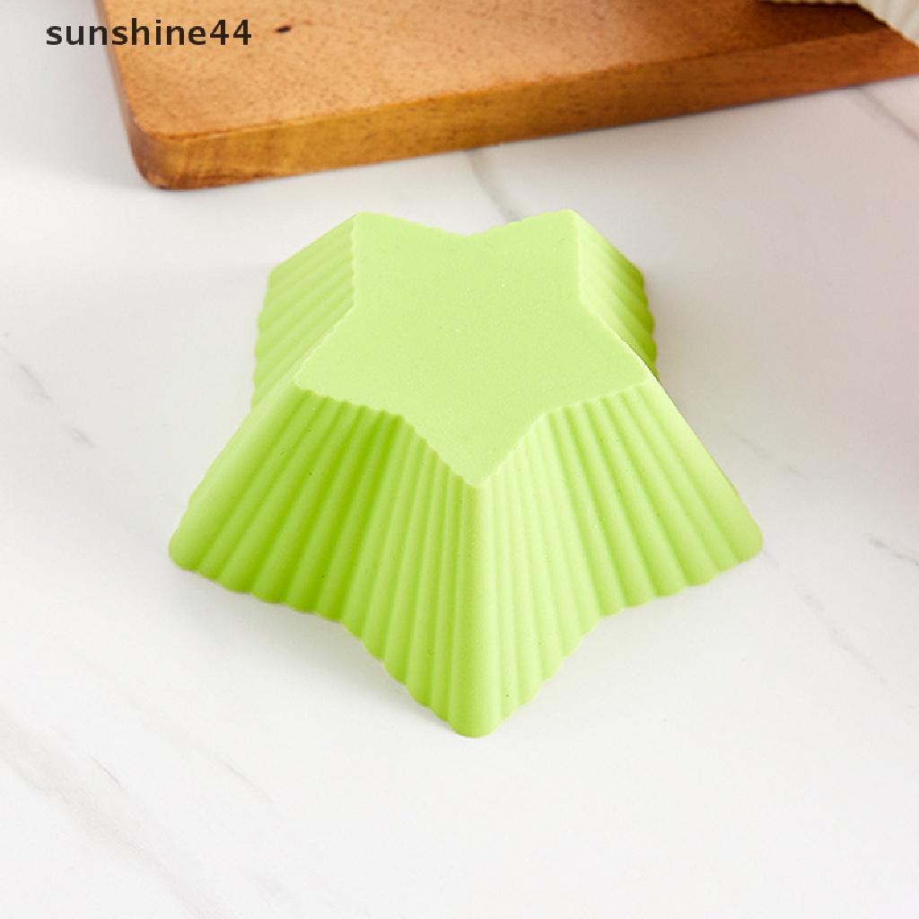 Sunshine 10Pcs Cetakan Cupcake / Muffin Bahan Silikon Reusable