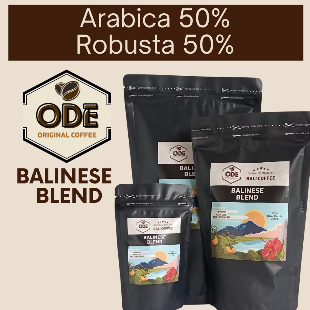 

Balinese Coffee Blend | Kopi Arabika 50 Robusta 50 Persen | Biji / Bubuk 200 Gram