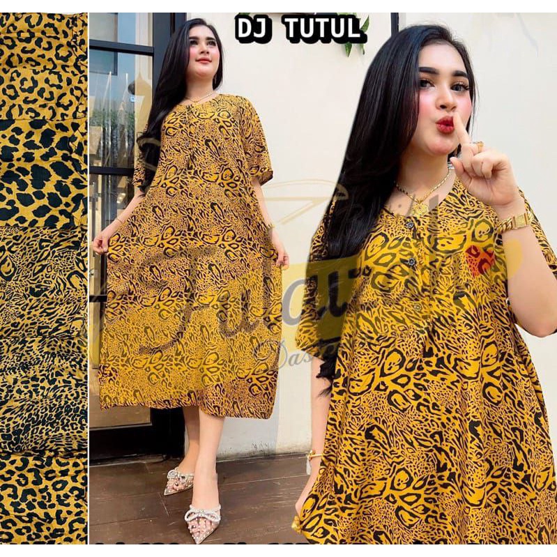 DASTER JUMBO BUSUI ECER MURAH KEKINIAN MOTIF TUTUL KANCING DEPAN LD 130-135 CM