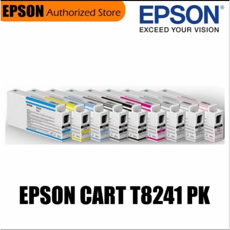 PAKET (8 WARNA) TINTA CATRIDGE EPSON SureColour SC-P6000/7000/8000/9000 T824 Series Original 100%