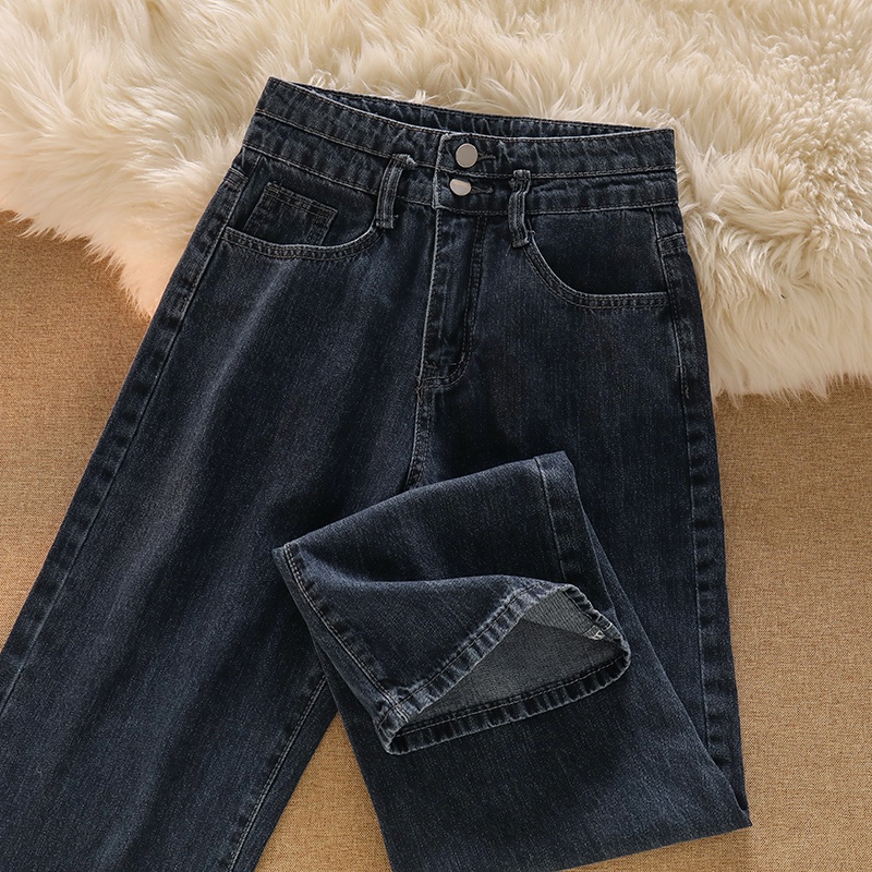 Jeans Korea Highwaist Loose Celana Jeans Wanita Kekinian