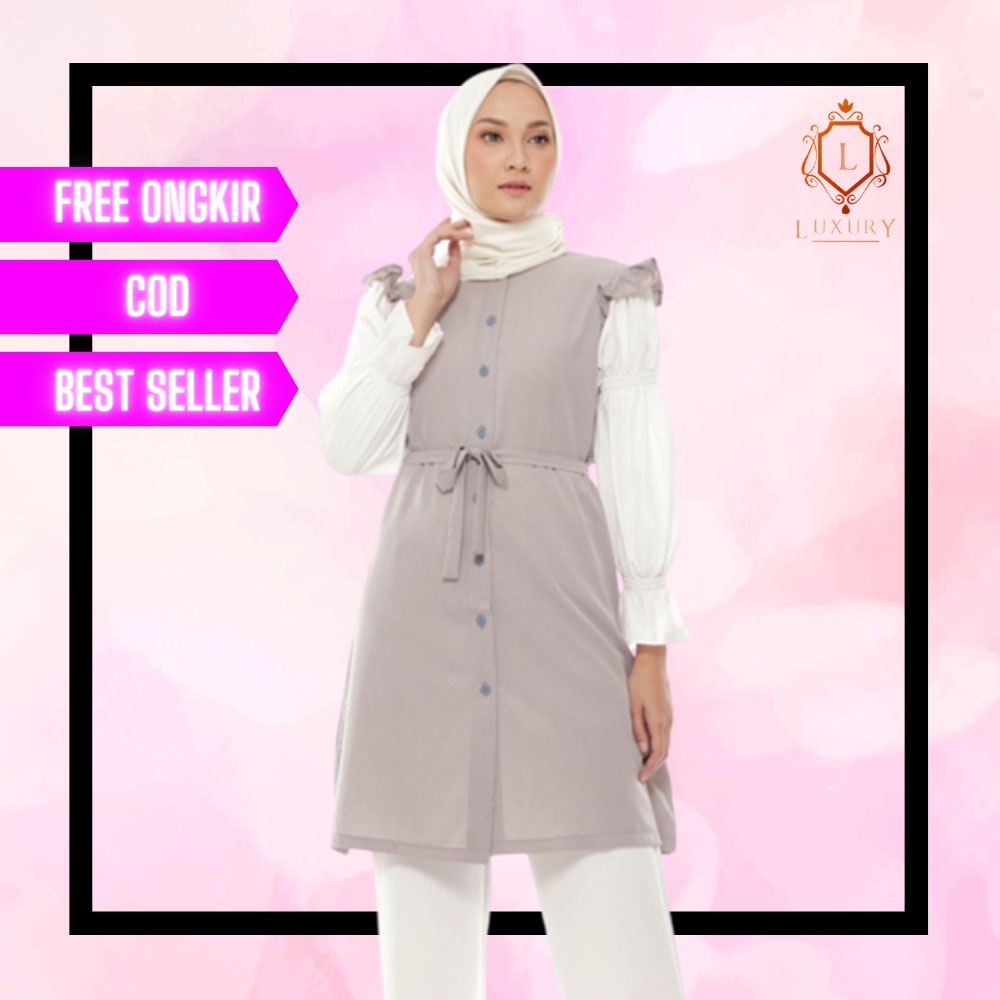 Tunik Cewek 2022 Hijab Atasan Modern Arab Ori Abaya Kerja Model Perempuan Kekinian Terbaru Murah Len