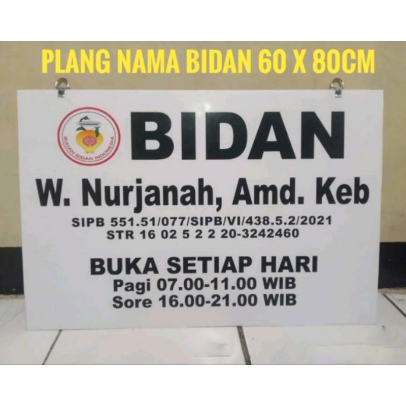 

Plang Nama Acrylic Praktek Dokter/Bidan Ukuran 80 x 60cm