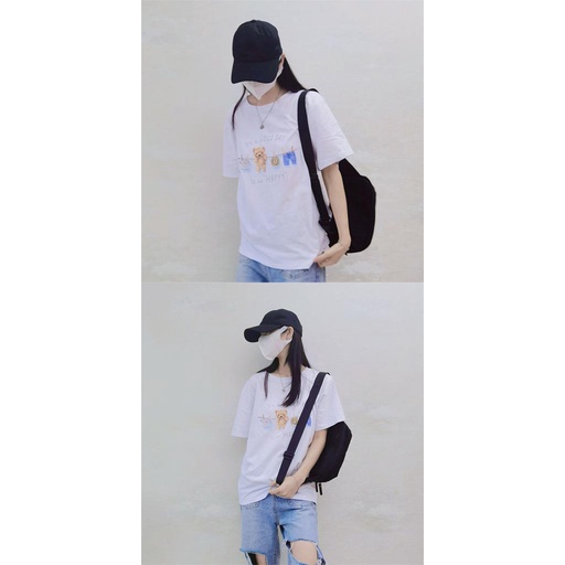 [littlecrab] Kaos Oversize It's A Good Day To Be Happy Jemur Baju Boneka Topi Celana Unik T-shirt Couple Unisex Hitam Putih Colorful Sablon Berkualitas Aesthetic Korean Style