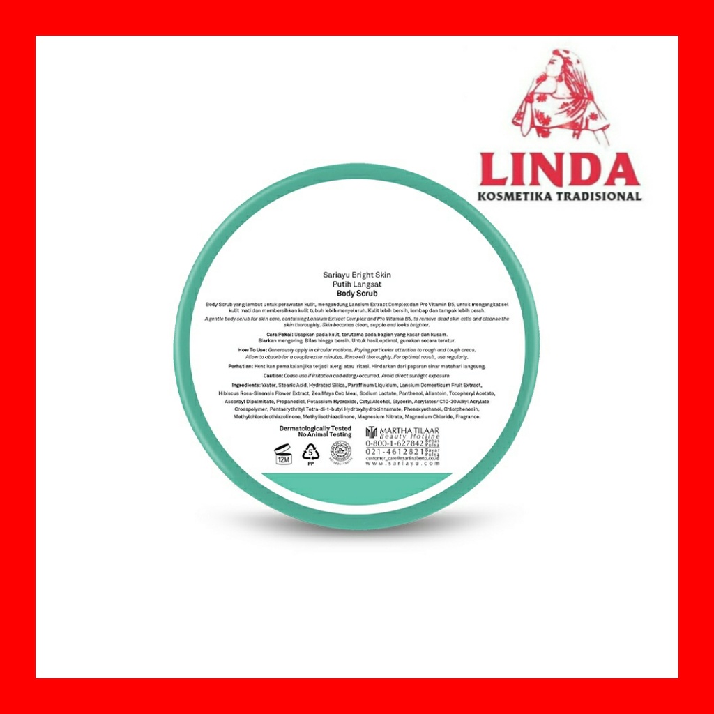 SARIAYU BRIGHT SKIN BODY SCRUB PUTIH LANGSAT 175g
