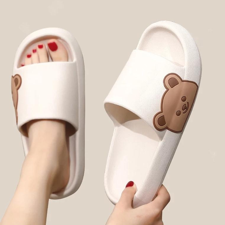 L09F Sendal Slop Berkualitas Motif Brown  Bear Empuk Lucu Import Real Pict Alibaba88 8KF