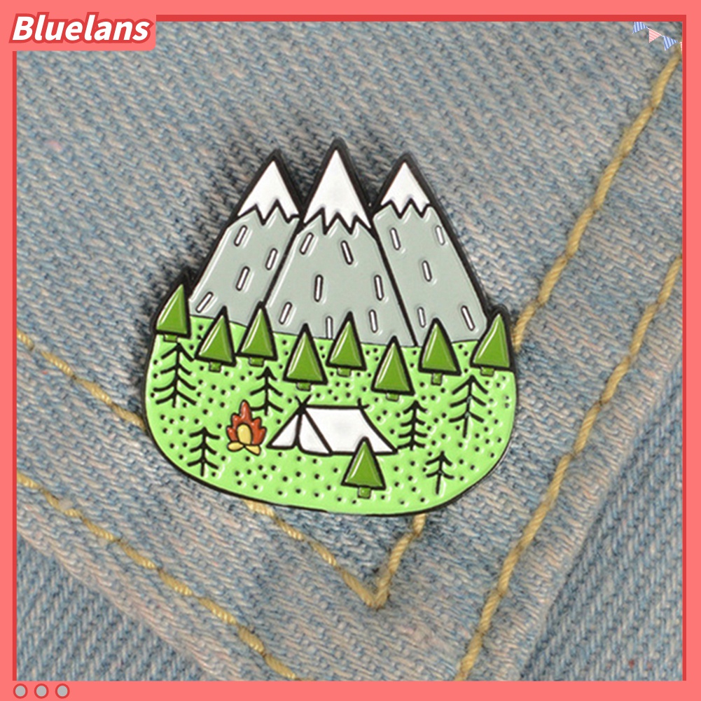 Bros Pin Enamel Desain Kartun Gunung Untuk Kerah Pakaian