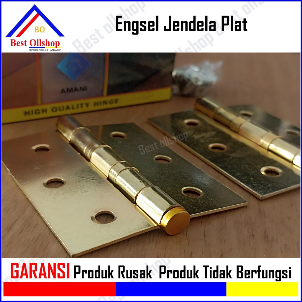 Engsel pintu / Engsel jendela plat 3 inch Putih / Engsel Pintu Rumah 3 baut