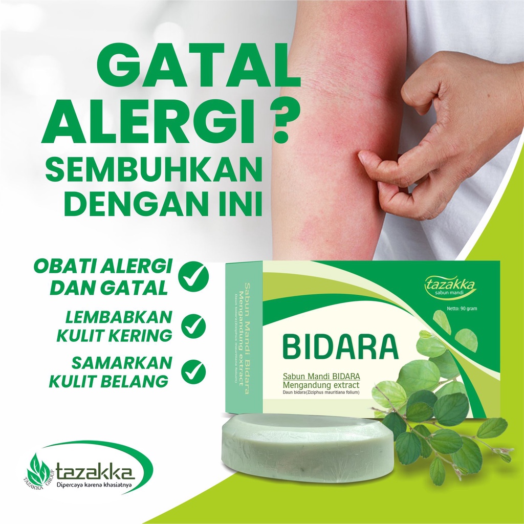 SABUN BIDARA TAZAKKA SABUN, SABUN ALERGI GATAL BELANG KULIT KERING DAN KULIT SENSITIF