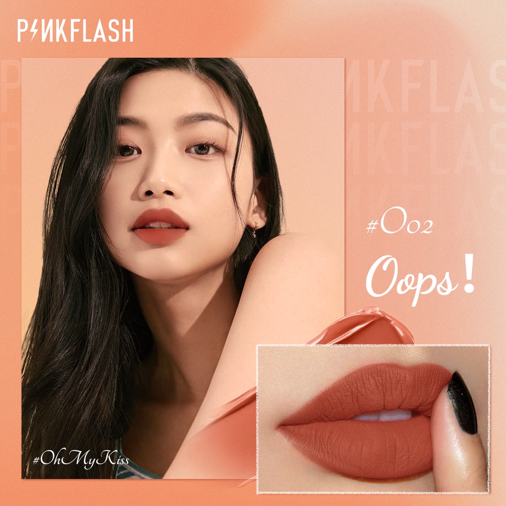 PINKFLASH Matte Lipstik Lembut Tahan Lama Pelembab Pigmentasi Tinggi 21 Colors Image 4