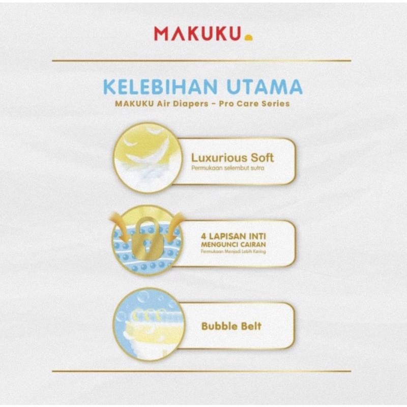 Makuku Air Diapers Premium Pro Care Tape S42 - Popok Bayi Perekat