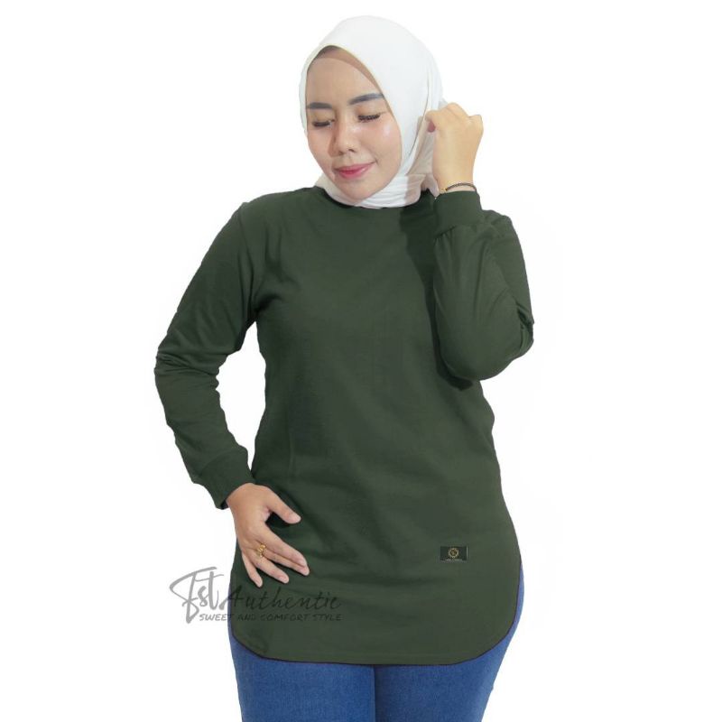 Kaos Dinarry Ori Fst Authentic / Bodi Oval / Blouse Semi Tunik / Atasan Wanita Lengan Panjang Seri P